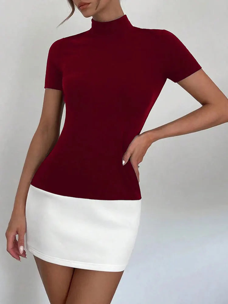 Tossy Summer Contrast Patchwork Bodycon Mini Dress