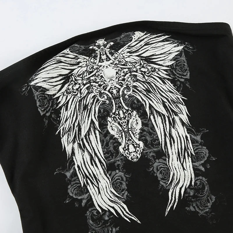 Dozw Exclusive Vintage Gothic Black Knit Tube Top
