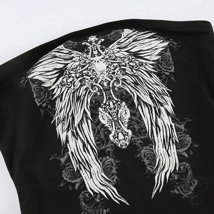 Dozw Exclusive Vintage Gothic Black Knit Tube Top