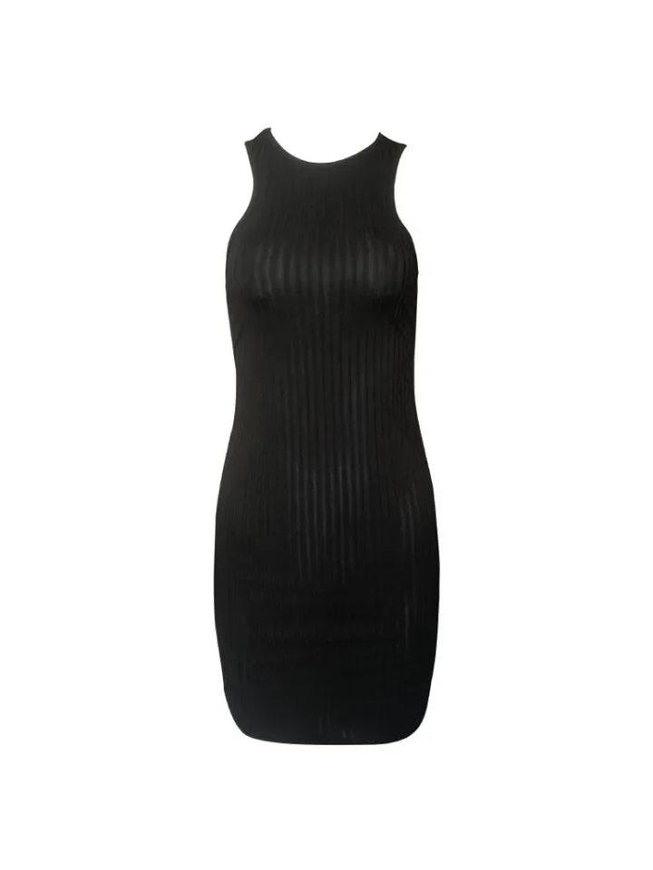 Sexy Stripes Knit Bodycon Dress Women Confident