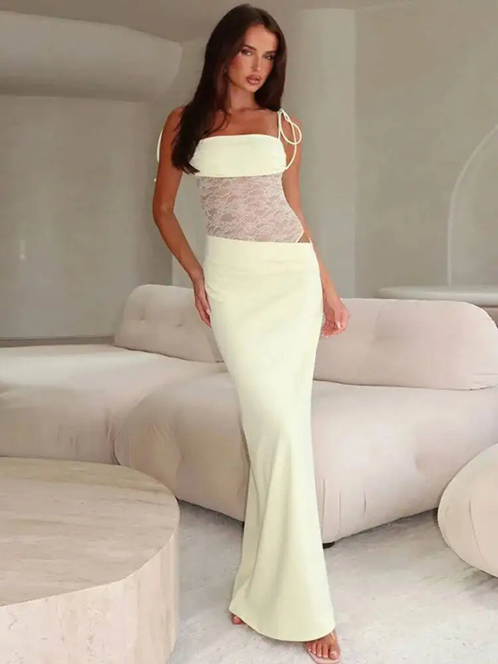 Elegant Backless Spaghetti Strap Party Dress