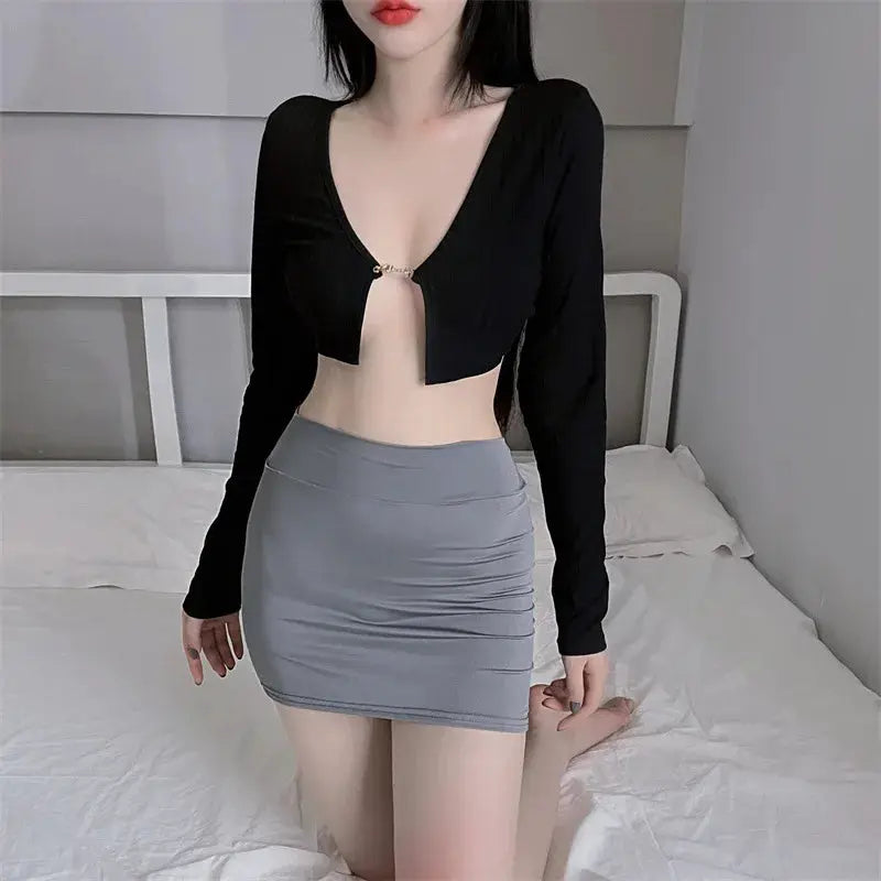 2026NEW High Waist Sexy Casual Black White Bodycon Pencil Mini Skirts Wrap Hip silk Short Skirt for Women Night Club Wear summer