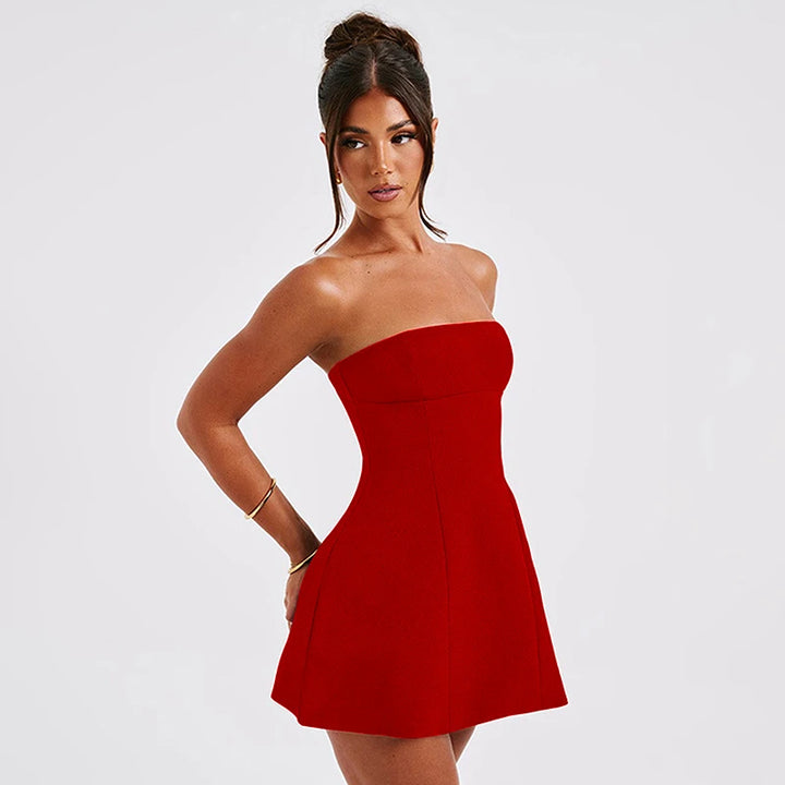 Womens Sexy A Line Dress Off Shoulder Sleeveless