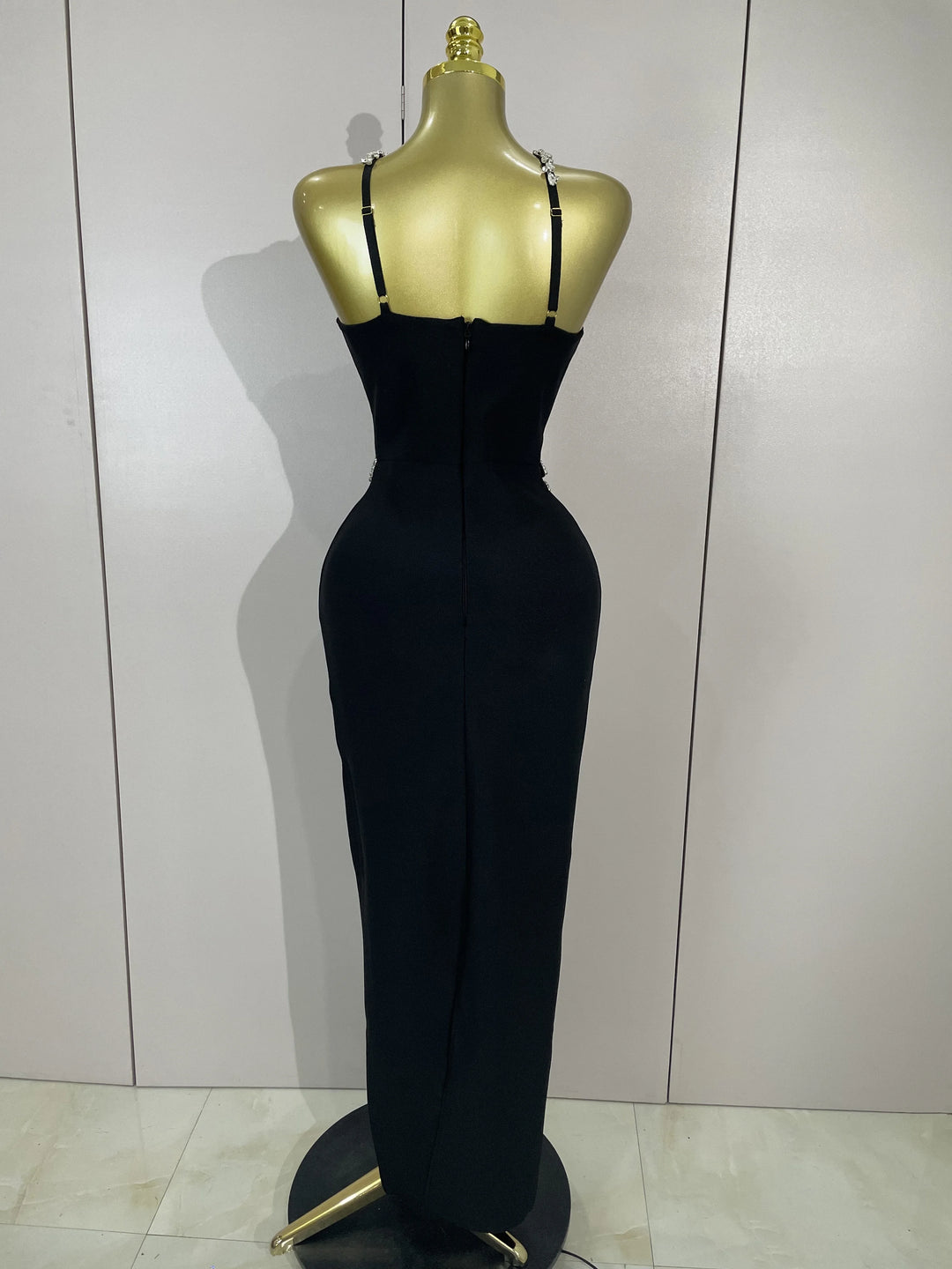 White Sparkly Crystal Diamond Backless Bodycon