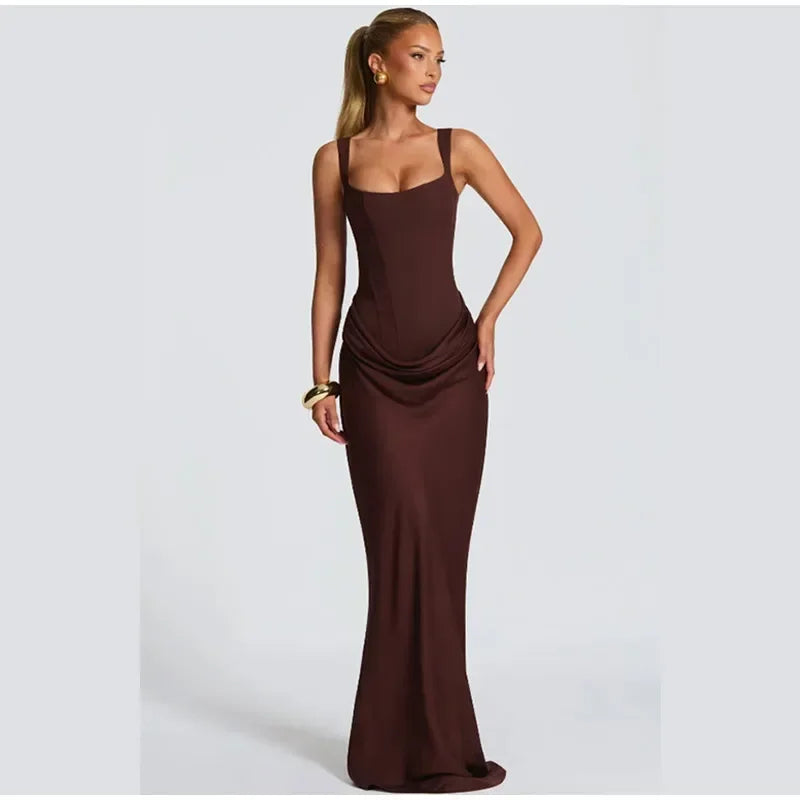 Exclusive Halter Square Neck Tailored Mini Dress