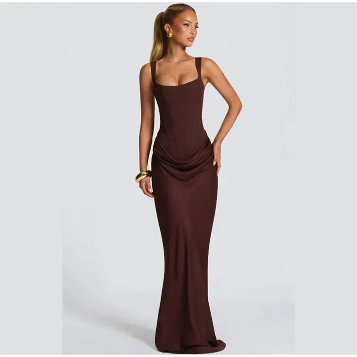 Exclusive Halter Square Neck Tailored Mini Dress