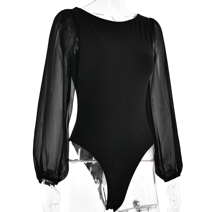 BornToGirl Slim Cotton Mesh Bodysuit Atelier Edit