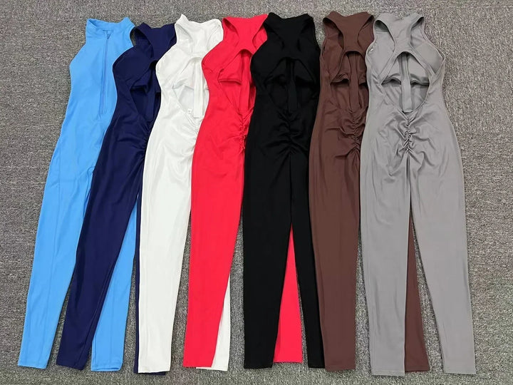 Hollow Backless Bodycon Jumpsuit For Yoga Fitness