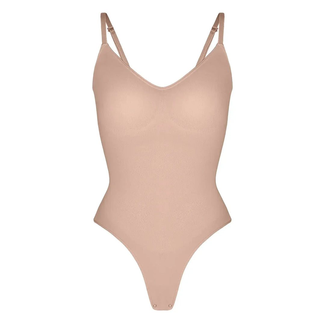 Seamless Thong Bodysuit for Women Slimming Shapewear