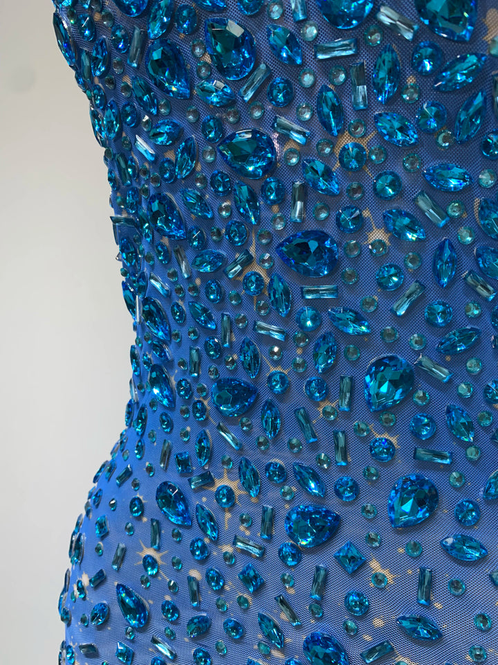 Kormanly Rhinestone Mesh Evening Gown Exclusive