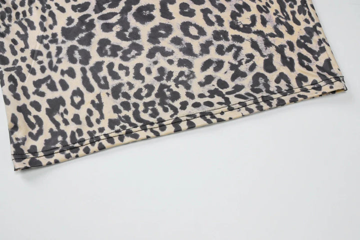 Hugcitar Leopard Backless Bodycon Maxi Dress