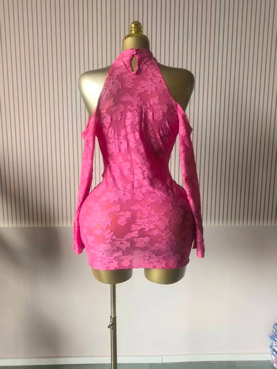 Floral Bodycon Mini Dress Backless Party Clubwear