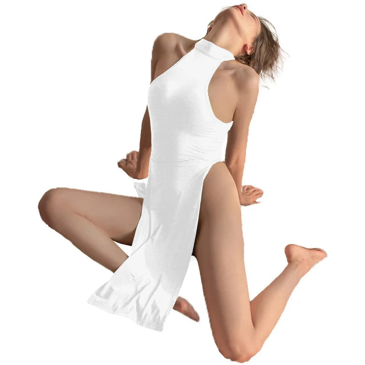 Sexy Side Slit Bodycon Dress For Women Black