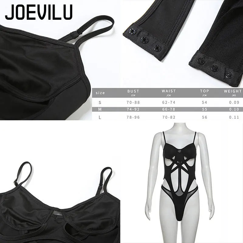 Sexy Women Bodysuit Cutout Bodycon Jumpsuit Y2K