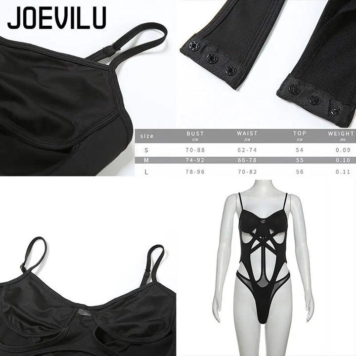 Sexy Women Bodysuit Cutout Bodycon Jumpsuit Y2K