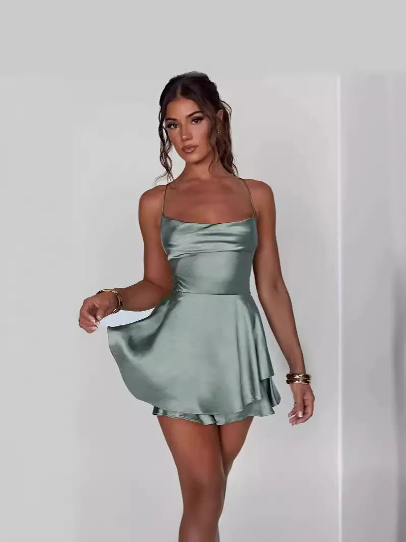Exquisite Backless Mini Dress With Slim Fit