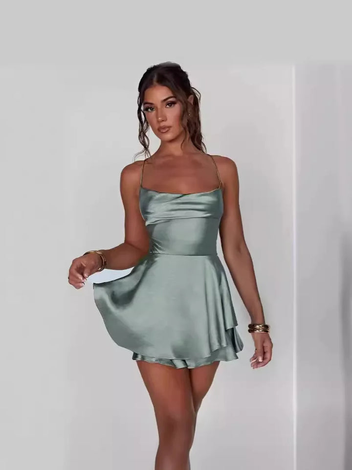 Exquisite Backless Mini Dress With Slim Fit