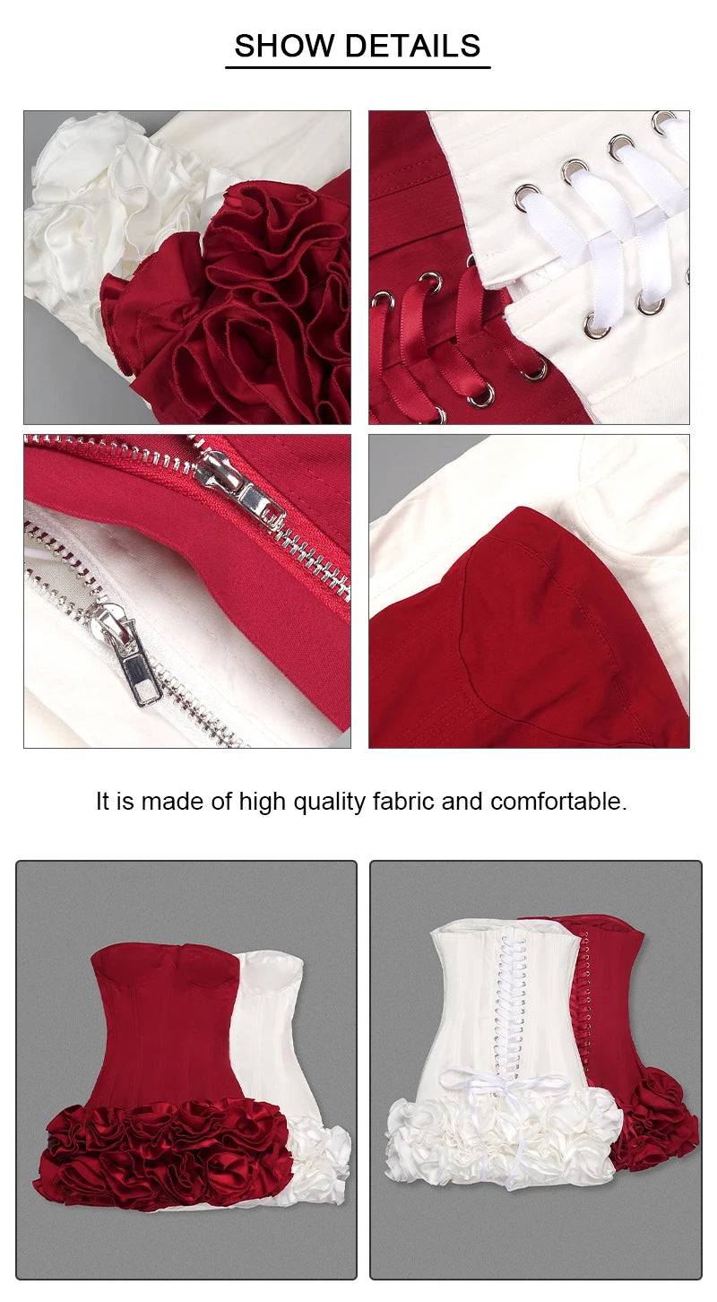 Vj Gochi Signature Red Holiday Cocktail Dress