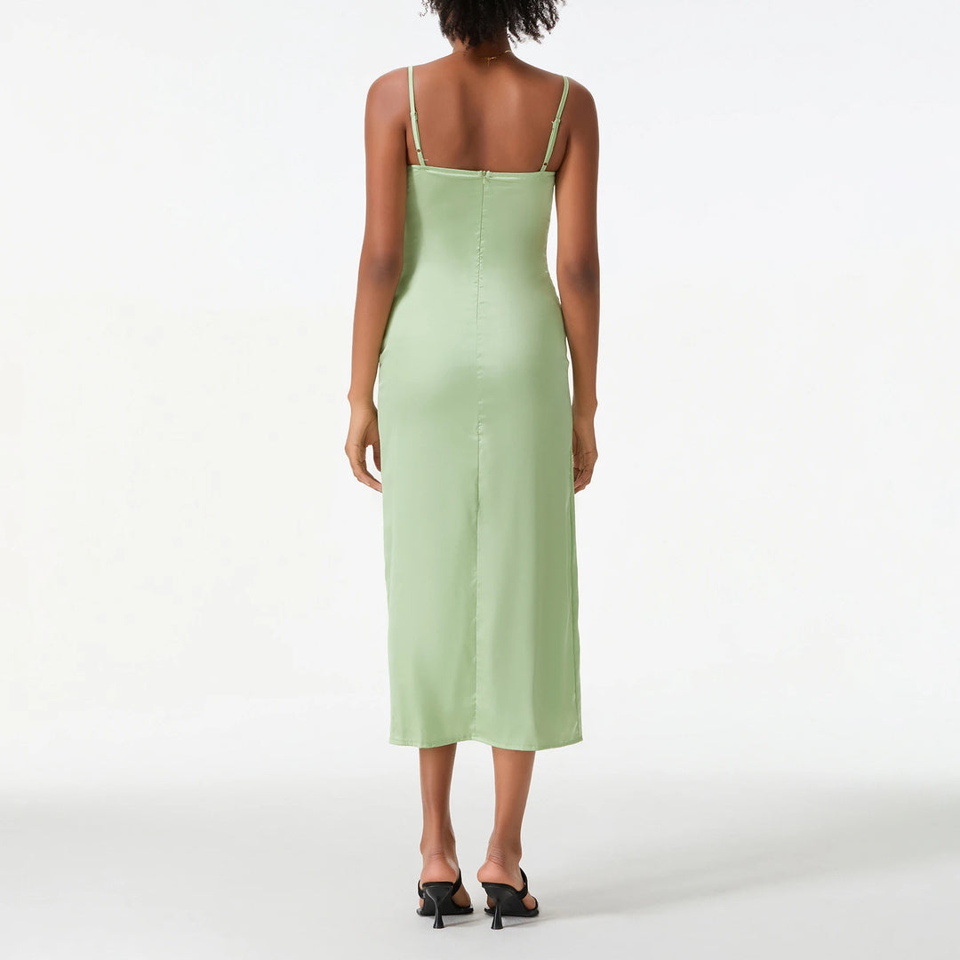 Satin Sling Bodycon Long Floral Dress Women