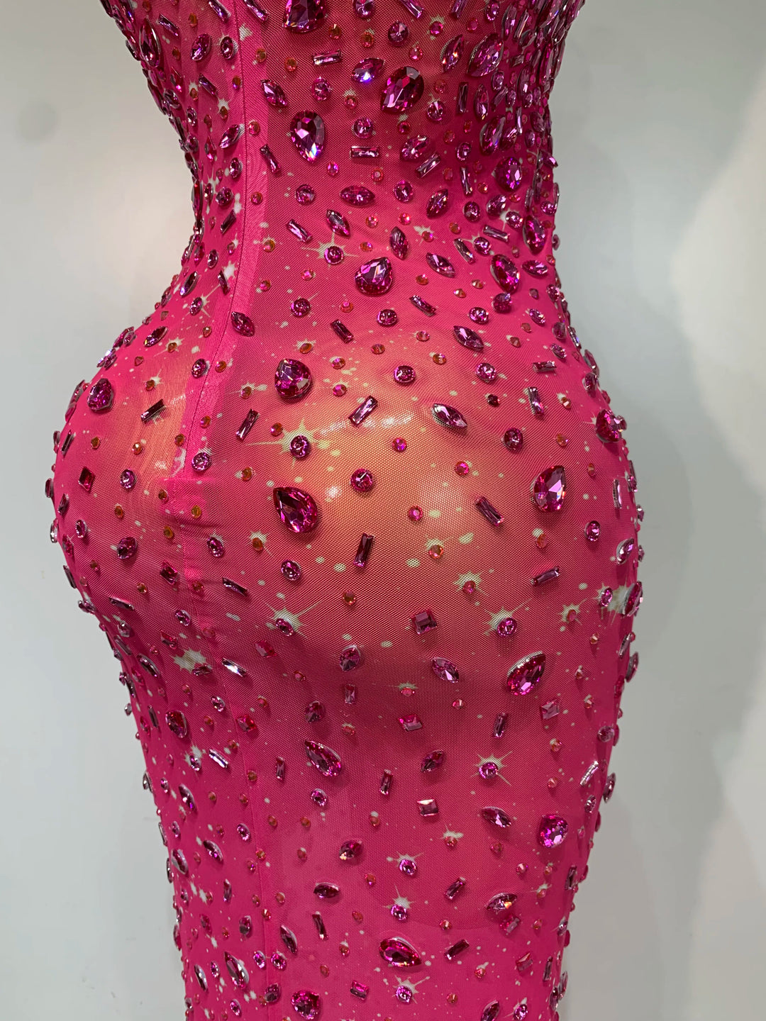 Kormanly Rhinestone Mesh Evening Gown Exclusive