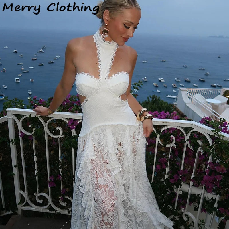 Stunning Lace Patchwork Evening Dress For Club