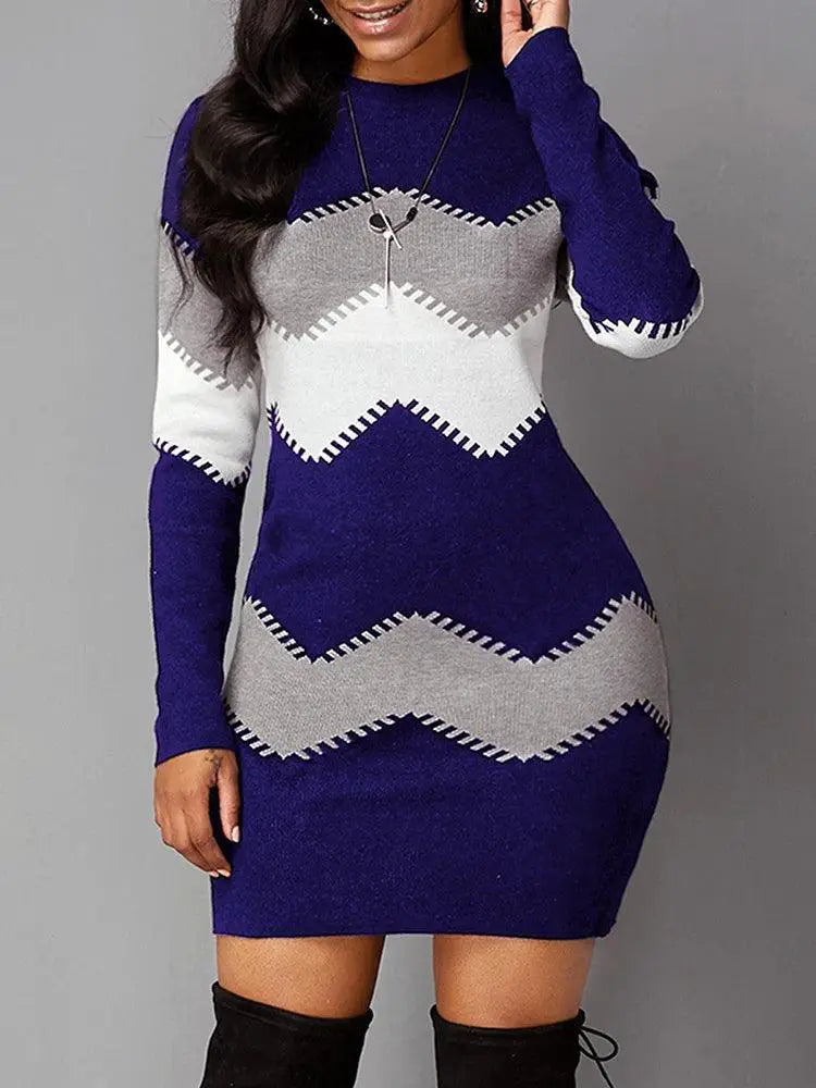 Autumn Elegance Plus Size Knit Bodycon Dress For Women