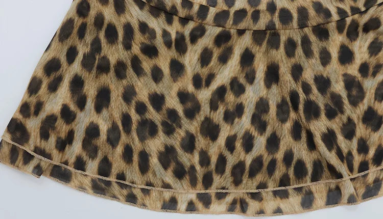 Luxury Leopard Mini Cami Dress For Confident Women