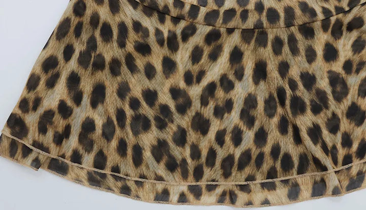 Luxury Leopard Mini Cami Dress For Confident Women