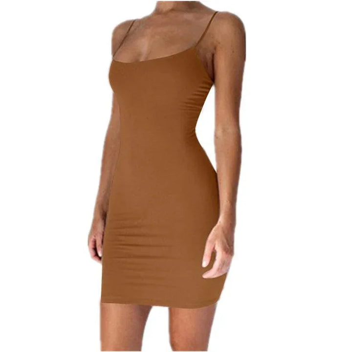 Summer Spaghetti Strap Mini Dress Bodycon Black