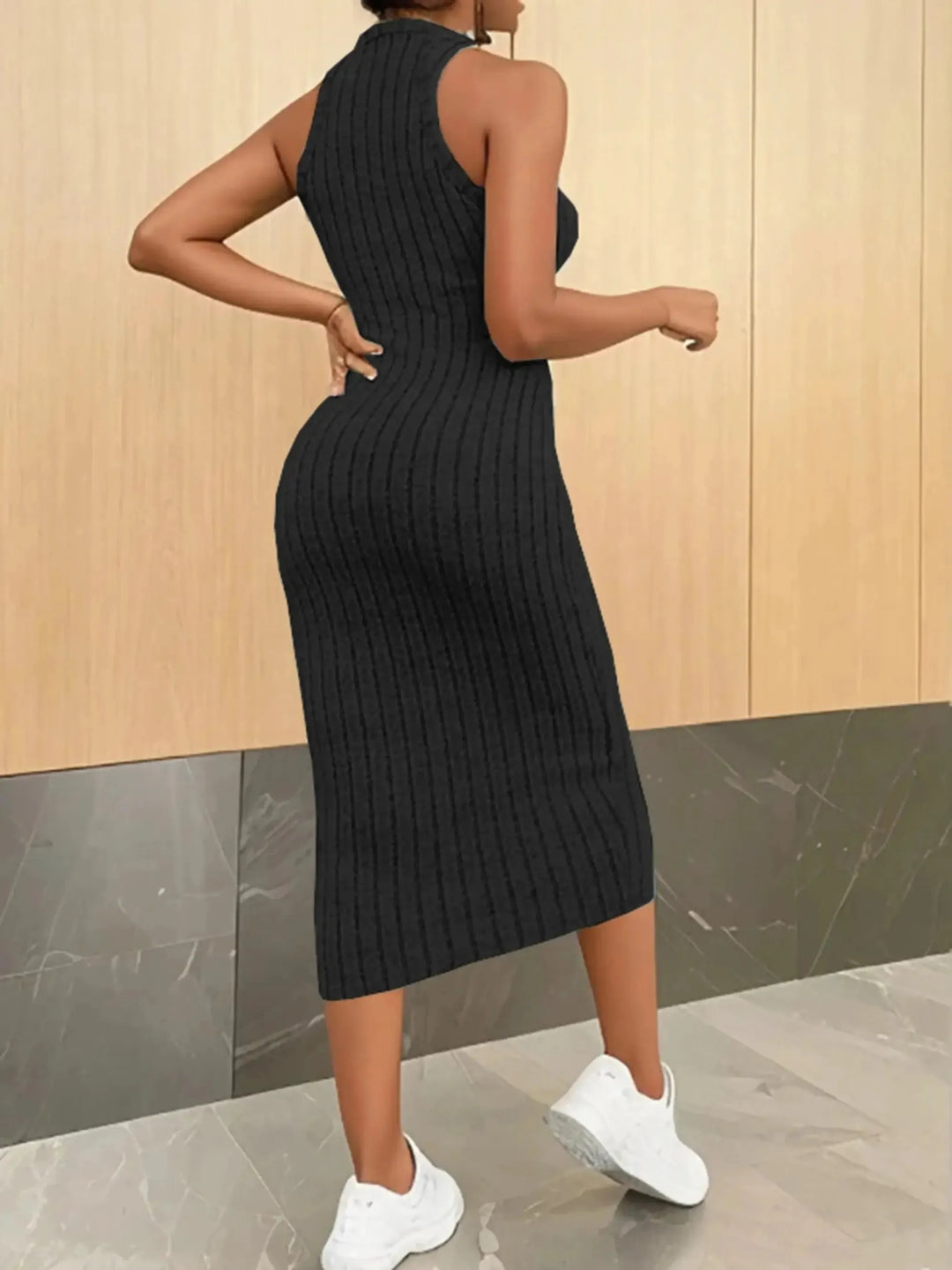 Elegant Bodycon Halter Neck Tank Dress Timeless Chic Comfort