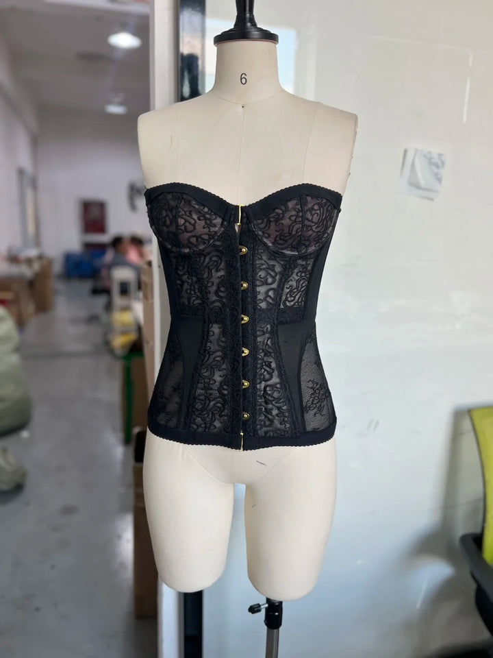 Elegant 3D Floral Sleeveless Corset Vest