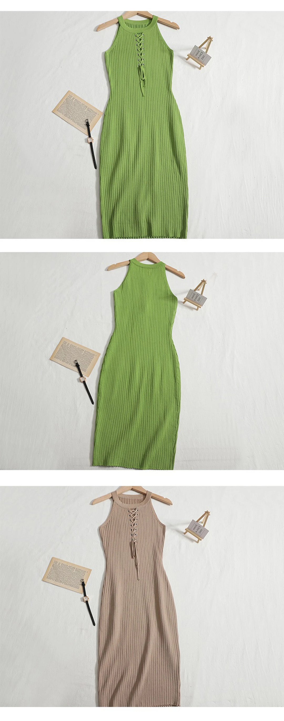 Yuumuoo Knitted Mini Dress Limitd Signature Empire