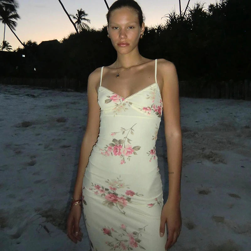Excl Y2k Knitted Maxi Dress Polished Evening Silk