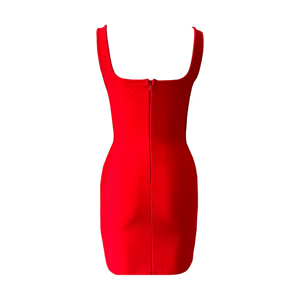 Women Sleeveless Bandage Dress Beading Tassel