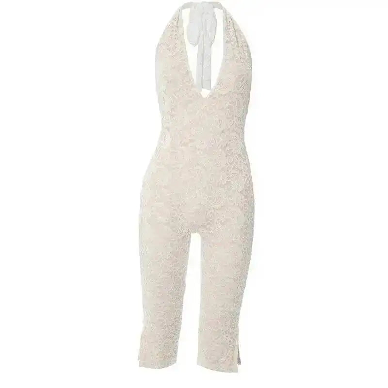Avrilyaan Women S V Neck Lace Jumpsuit Exclusive