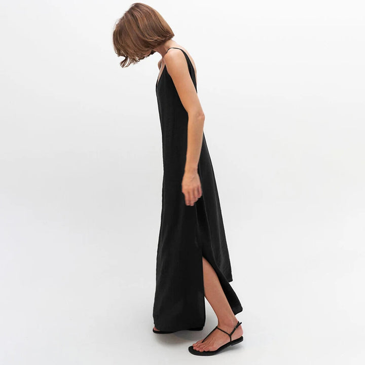 HiLoc Signature White Soft V Neck Midi Nightgown