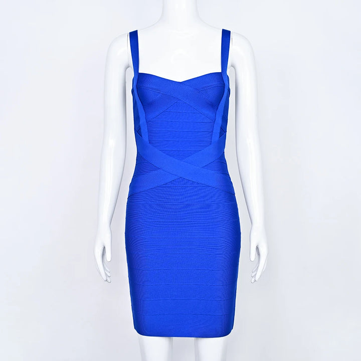 Beaukey Royal Blue Knit Bandage Dress Signature