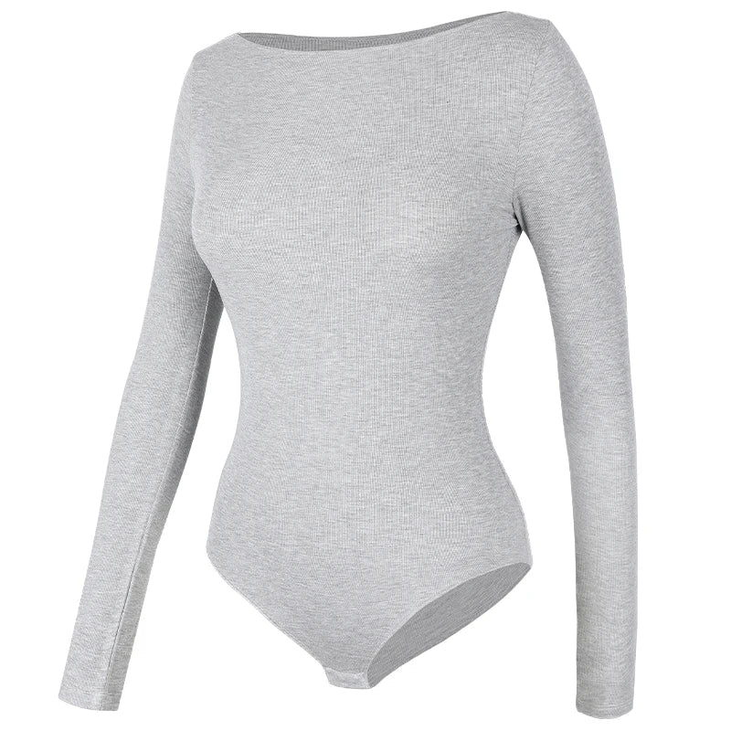 Womens Round Collar Elastic Bodysuit Shapewear