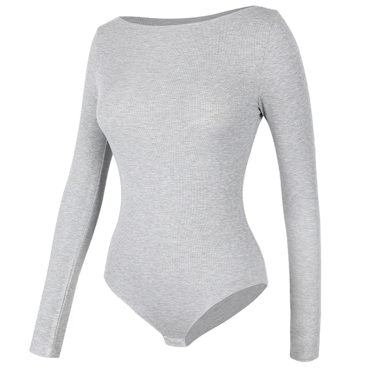 Womens Round Collar Elastic Bodysuit Shapewear