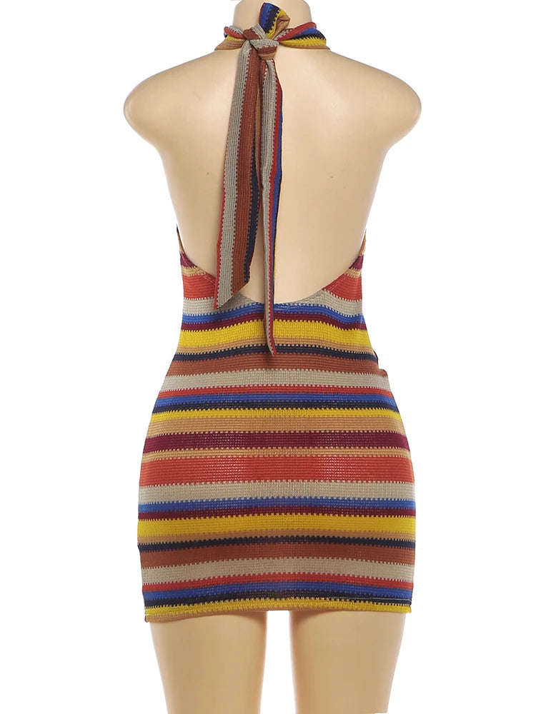 Kliou Atelier Stripe Patchwork Mini Dress Private