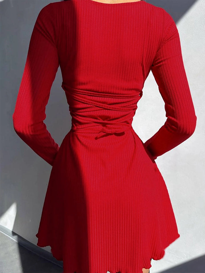 Elite Collection Signature Knit Lace Up O Neck