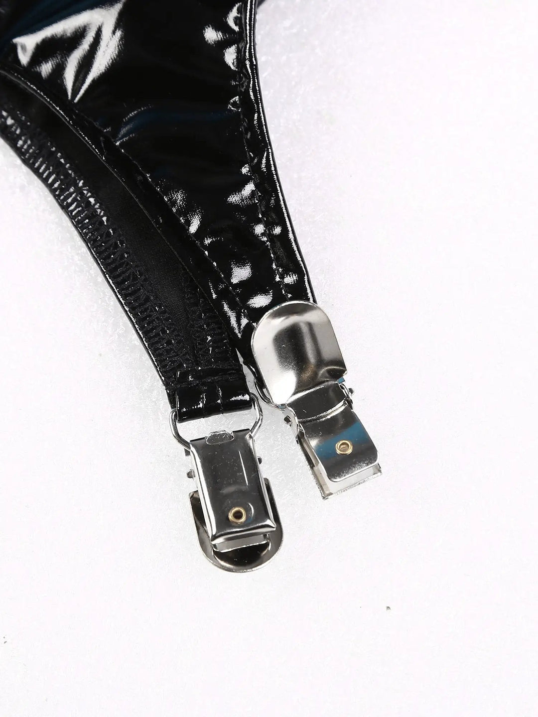 Sexy Women Wetlook Leather Tank Bodycon Dress Latex Sleeveless Mini Dresses Clubwear with Metal Clips Party Club Clothes Femme
