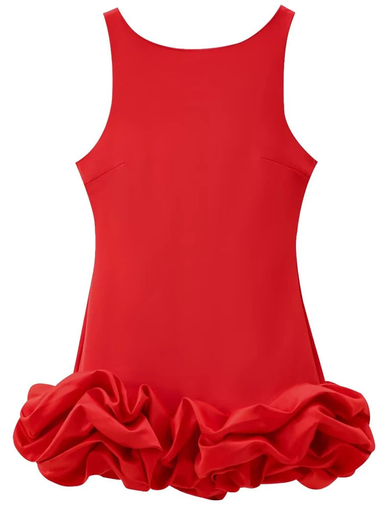White Backless Ruffle Bodycon Mini Dress For Women