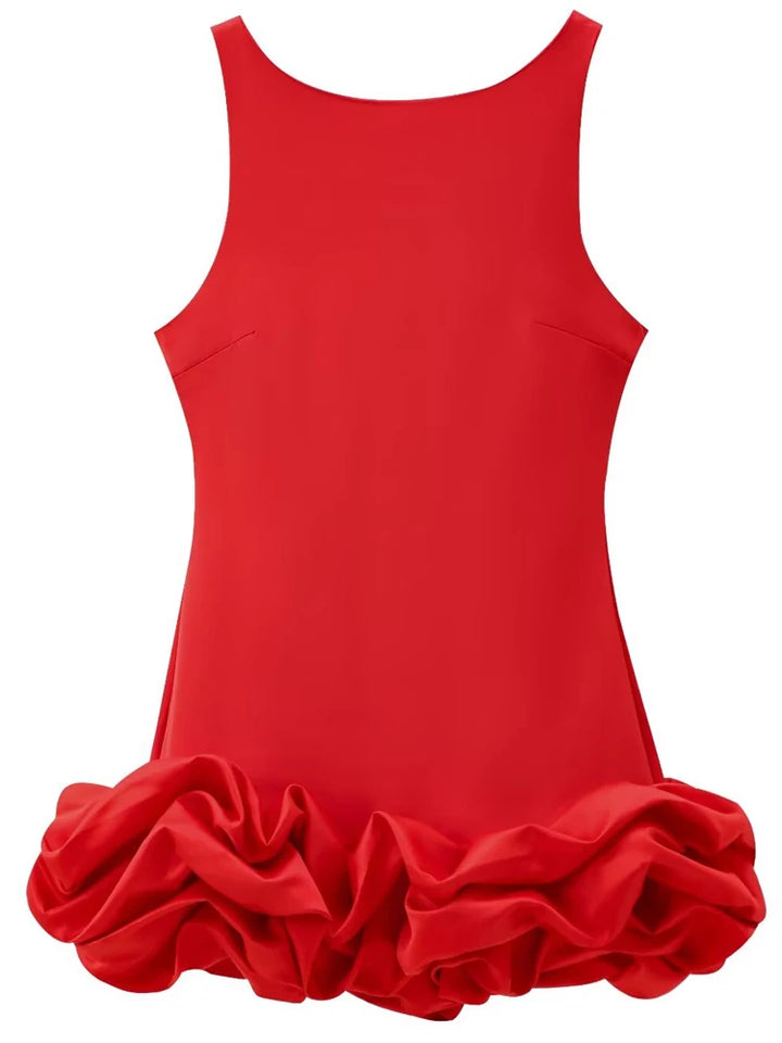 White Backless Ruffle Bodycon Mini Dress For Women