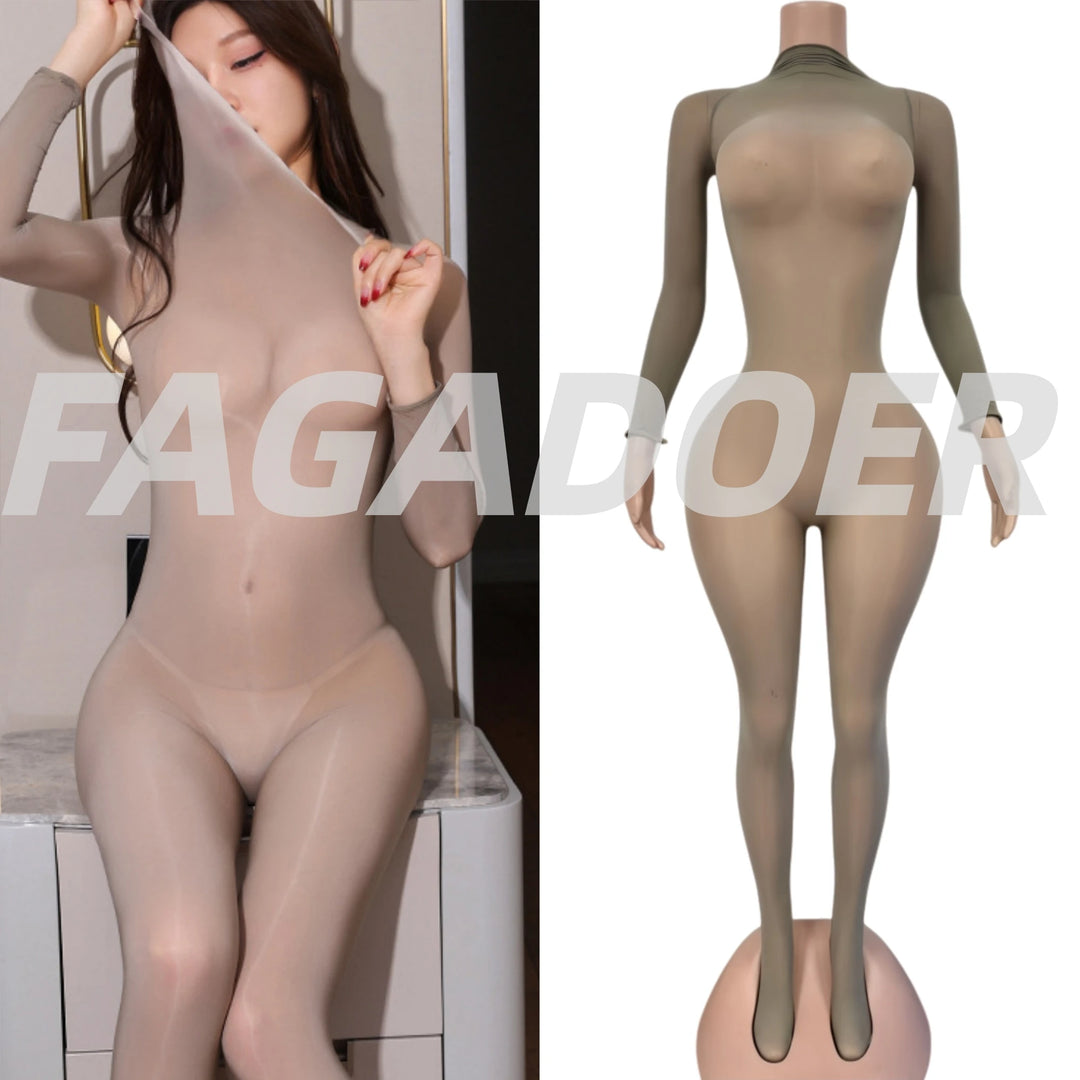 FAGADOER See Through Mesh Bodycon Jumpsuit Women