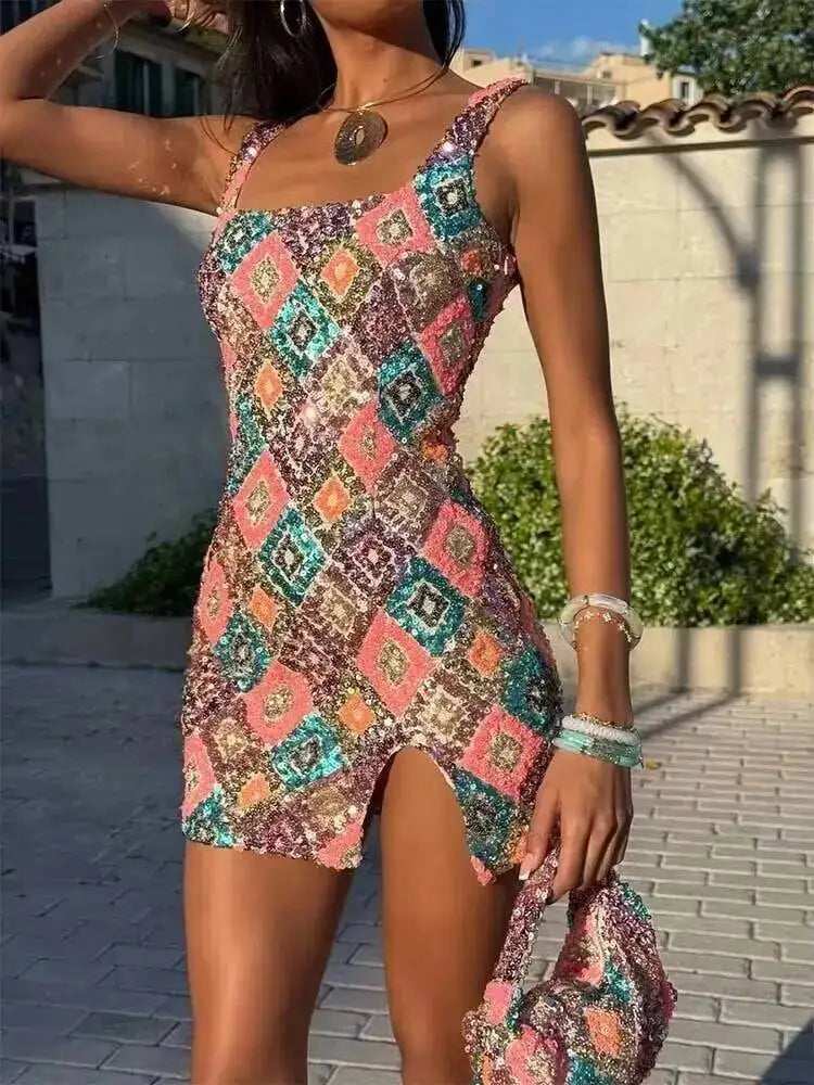 Feel Good Sequin Bodycon Nightclub Dress Women