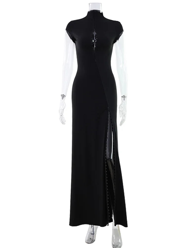 Cnyishe Short Sleeve O Neck Sheath Dress Buckle