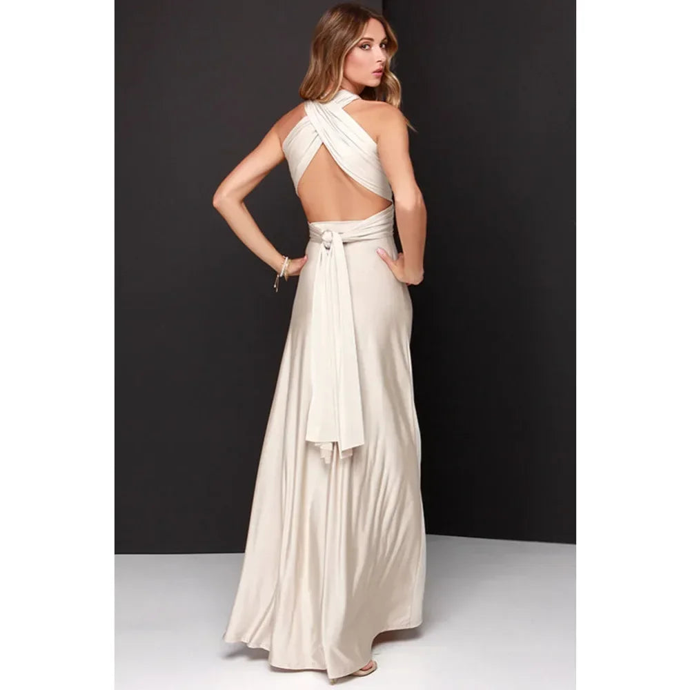 Sexy V Neck Maxi Dress With Straps For Summer Party