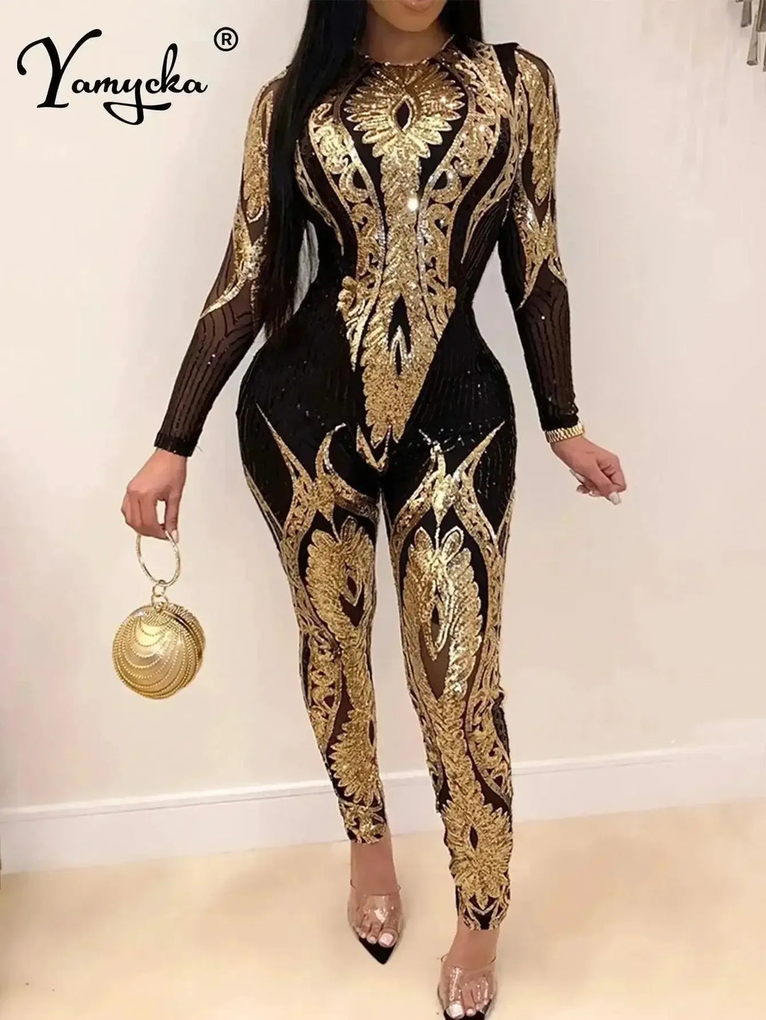 Sparkling Sequin Nightlife Glamour Jumpsuit Shimmering