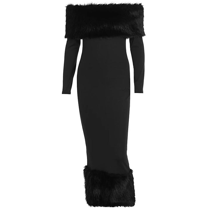 Vesper Faux Fur Patchwork Dress For Defined
